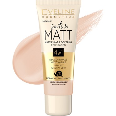 Foundation Satin Matt Mattifying & Covering - 102 Vanilla