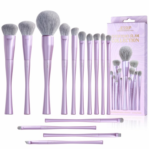 Luxury Purple Makeup Brush Set 14pcs - T512 Luxury Purple Makeup Brush Set 14pcs - T512