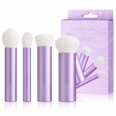 Luxury Purple Kabuki Face Brush Set (4Pcs) – T517