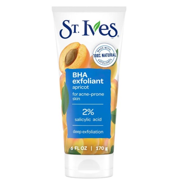 BHA Apricot Face Scrub, Facial Exfoliant for Acne Prone Skin